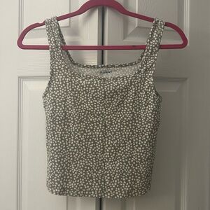 Old Navy Olive Polka Dot Tank Top